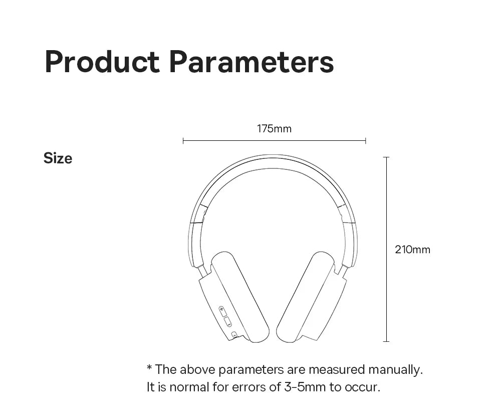 Baseus Bowie D05 Wireless Headphone 3D Spatial Audio Earphone Bluetooth 5.3 Headset 40mm Driver Foldable Over Ear Headphone 70H